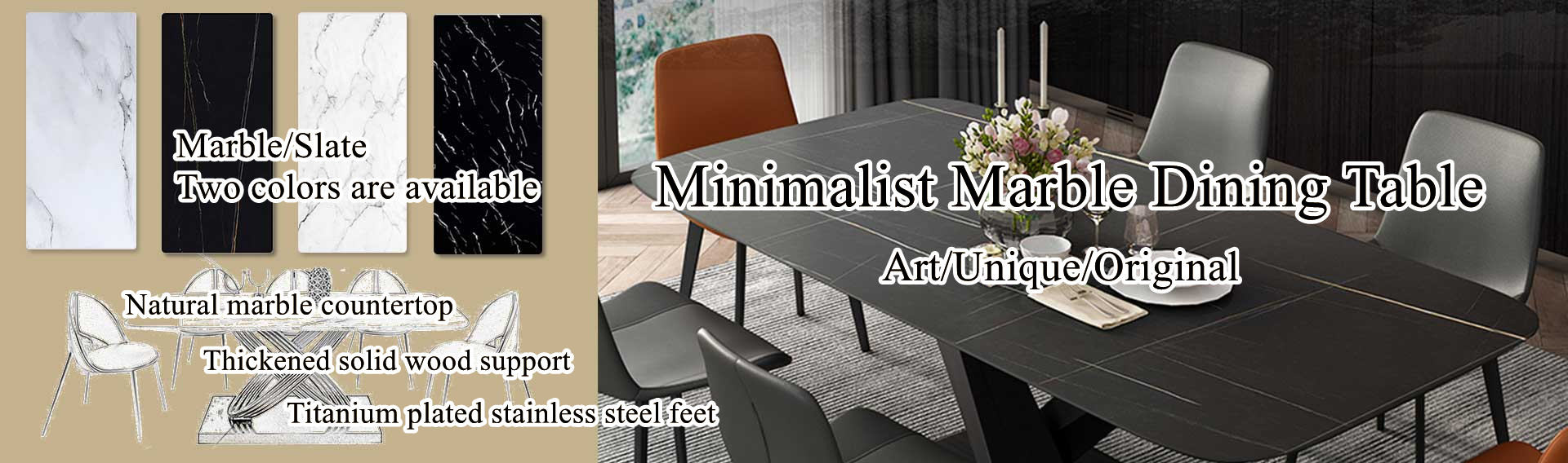 quality Minimalist Marble Dining Table Service