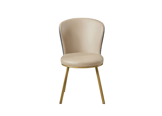 Solid Wood  Stainless Steel Modern Leather Chairs Dining