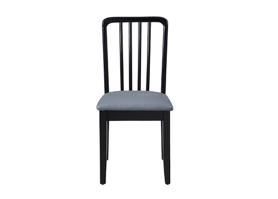 Rubber Wood Sponge Brown Black Dining Chairs Upholstered