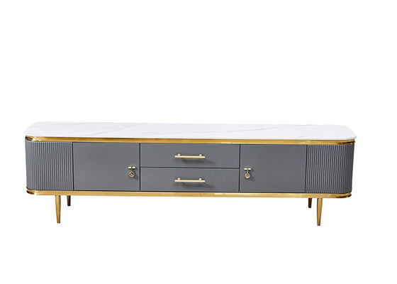 Rock Plate Metal Living Room TV Unit Coffee Table Set