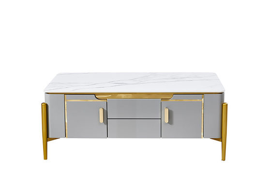 ISO18001 Marble Stone Slab TV Unit Coffee Table Set