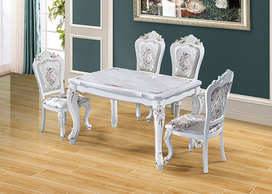 Hotel Pearly White Rectangular Nordic Marble Dining Table