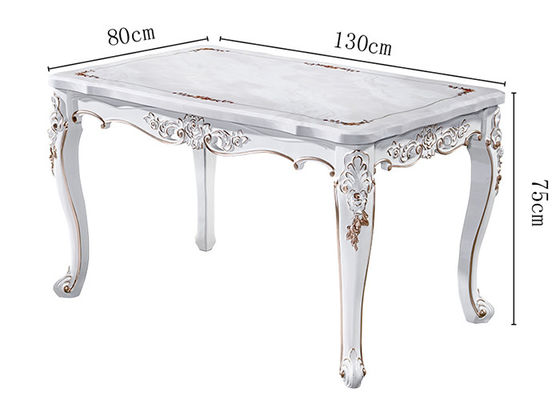 European Retro Paint Rectangular Marble Dining Table