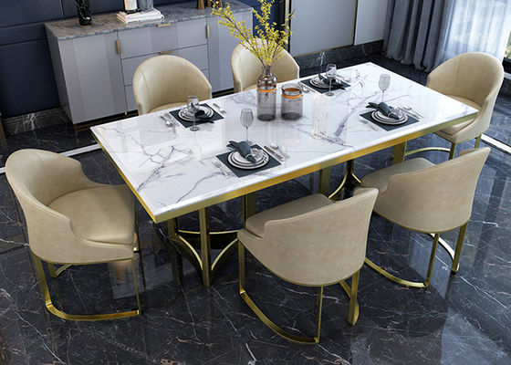 Fashionable Tabletop Slate Dining Table Stainless Steel Frame