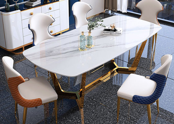 Modern 130cmx80cmx77cm Luxury Marble Dining Table