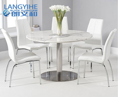Upholstered Chair 120cm Circle Marble Dining Table