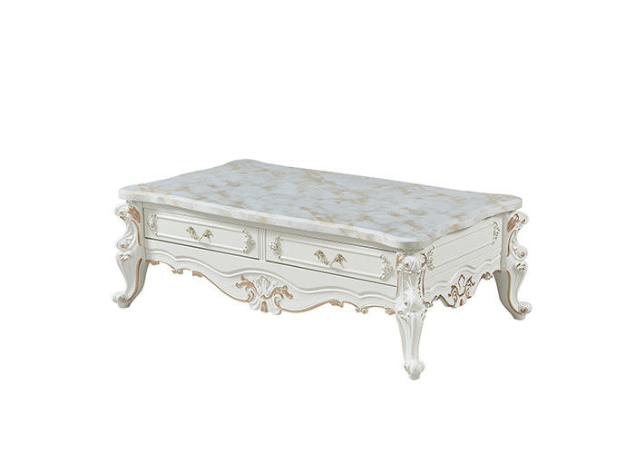 White Living Room TV Cabinet And Coffee Table Set