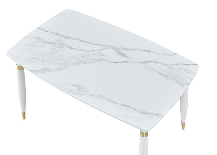 Simple Solid Wood Rectangular Marble Dining Table