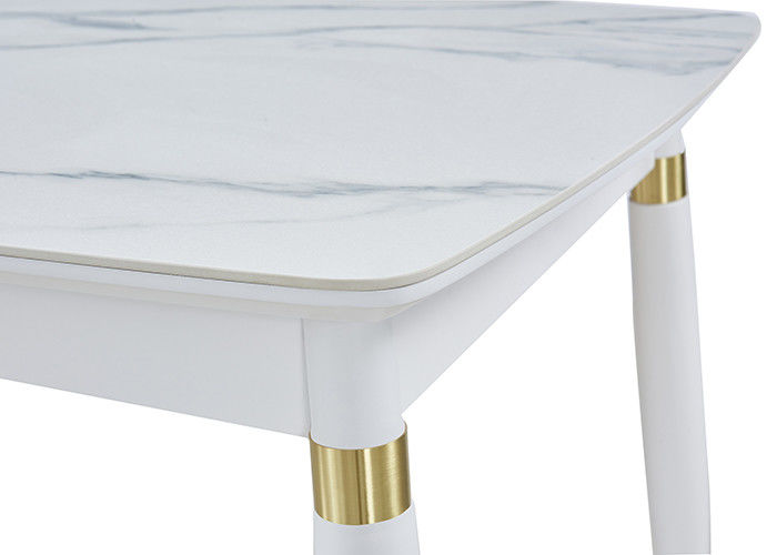 Simple Solid Wood Rectangular Marble Dining Table