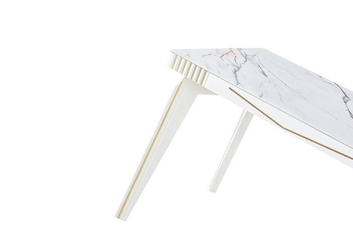 ISO14001 Minimalist Marbled Stone Slate Dining Table
