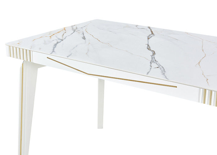 ISO14001 Minimalist Marbled Stone Slate Dining Table