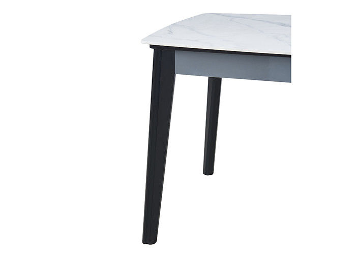 Minimalist Solid Wood Rectangular Marble Dining Table