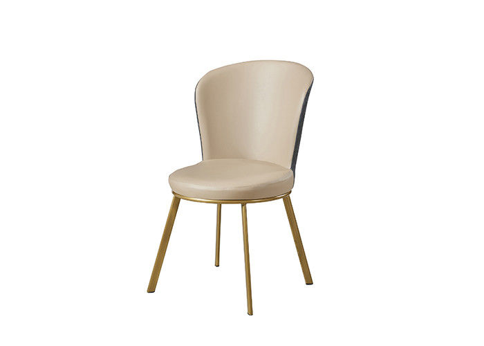 Solid Wood  Stainless Steel Modern Leather Chairs Dining