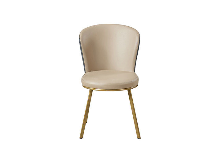 Solid Wood  Stainless Steel Modern Leather Chairs Dining