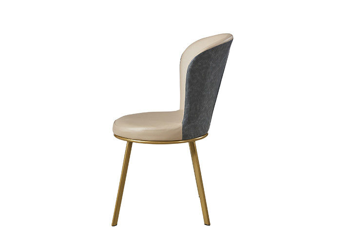 Solid Wood  Stainless Steel Modern Leather Chairs Dining