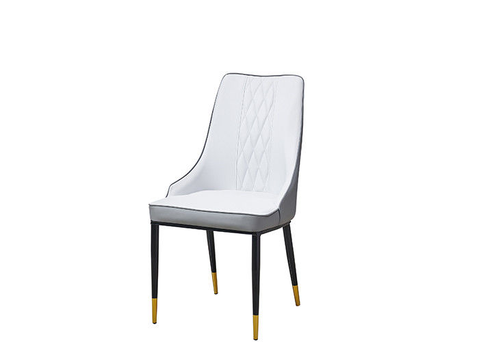 Modern Stainless Steel Leather Padded Dining Chairs