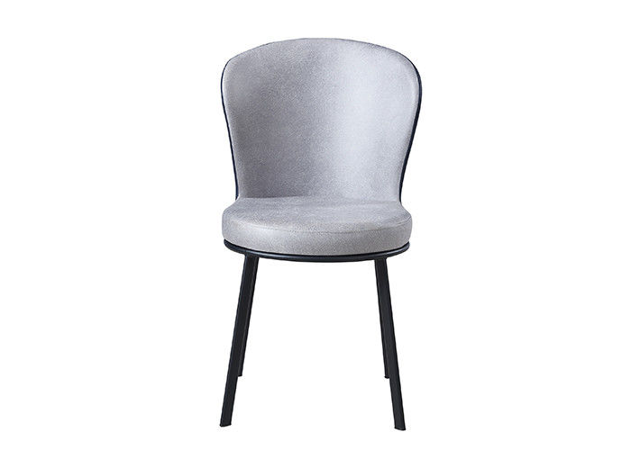 Wrought Iron Family Grey Upholstered Dining Chair