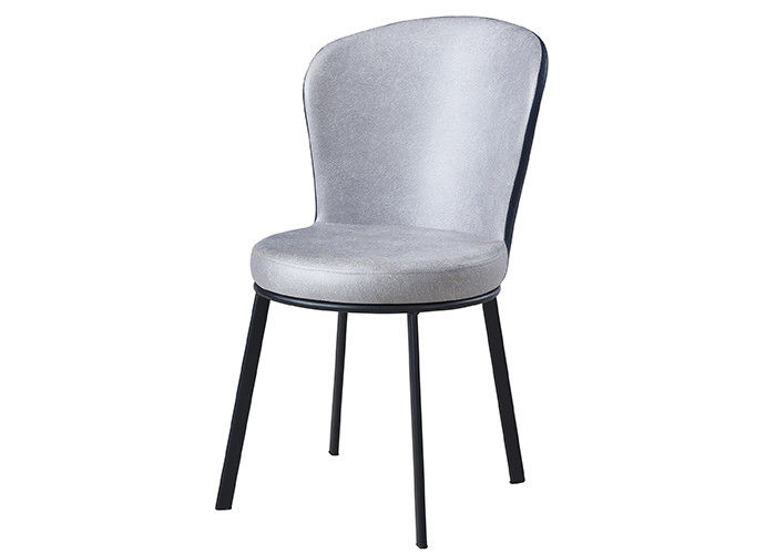 Wrought Iron Family Grey Upholstered Dining Chair
