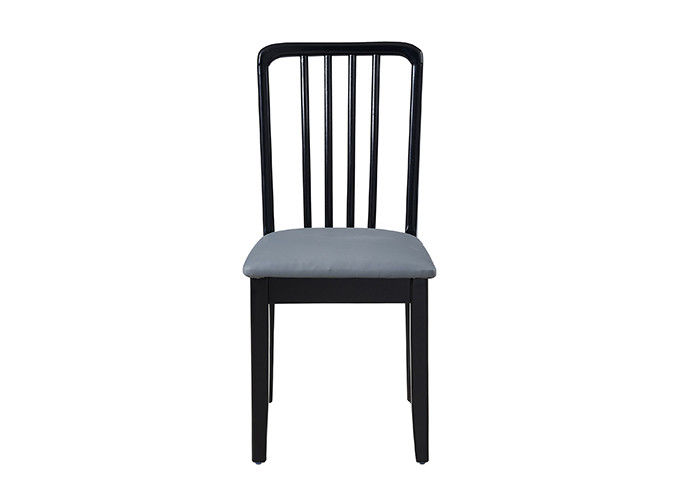 Rubber Wood Sponge Brown Black Dining Chairs Upholstered