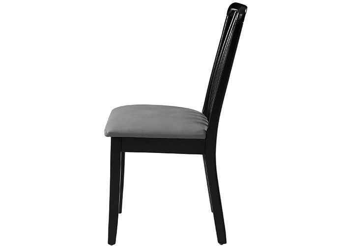 Rubber Wood Sponge Brown Black Dining Chairs Upholstered
