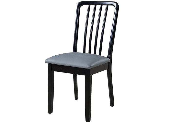 Rubber Wood Sponge Brown Black Dining Chairs Upholstered