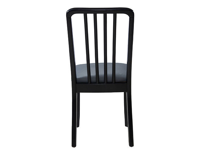 Library Leather Grey Upholstered Dining Chairs With Oak Legs