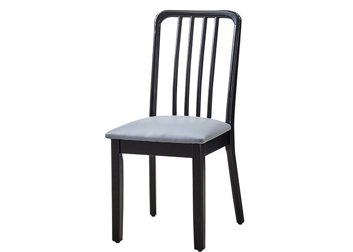 Library Leather Grey Upholstered Dining Chairs With Oak Legs