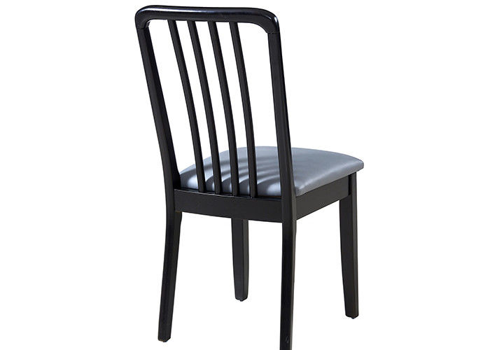 Library Leather Grey Upholstered Dining Chairs With Oak Legs