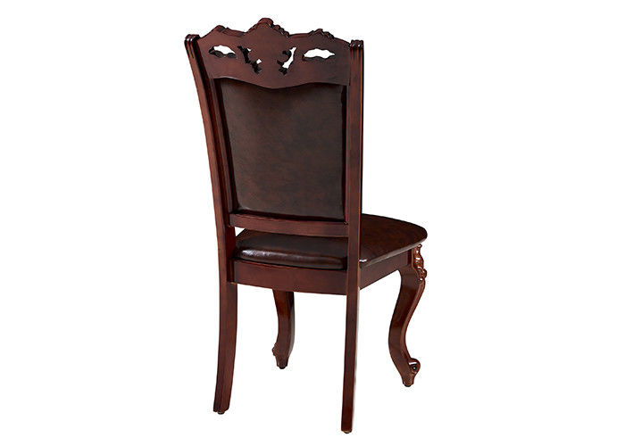 Baking Lacquer Carving Upholstered Restaurant Dining Chairs