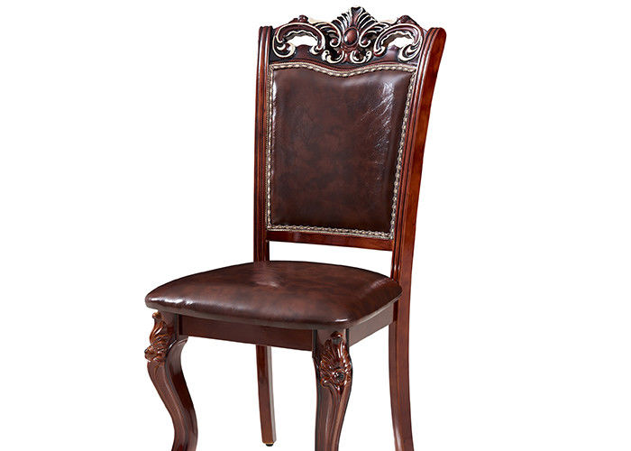 Baking Lacquer Carving Upholstered Restaurant Dining Chairs