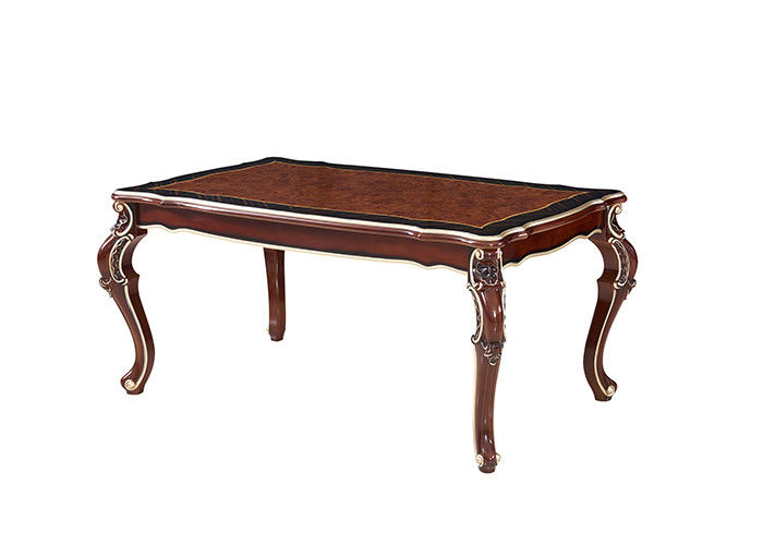 French Paint Rectangular Marble Wood Dining Table