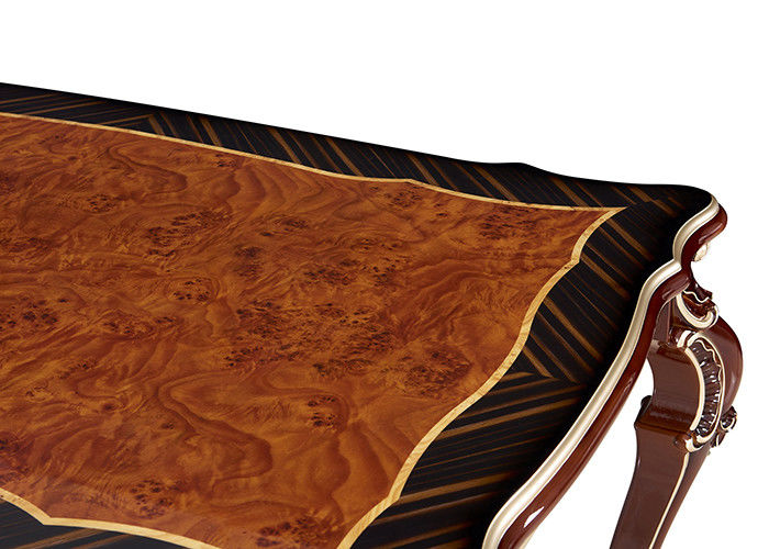 French Paint Rectangular Marble Wood Dining Table