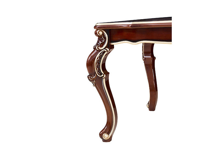 French Paint Rectangular Marble Wood Dining Table