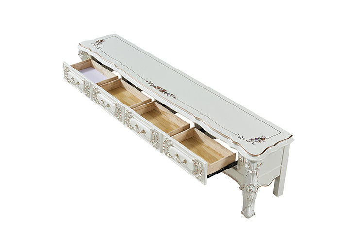 Solid Wood Resin European Style Coffee Table Cabinet