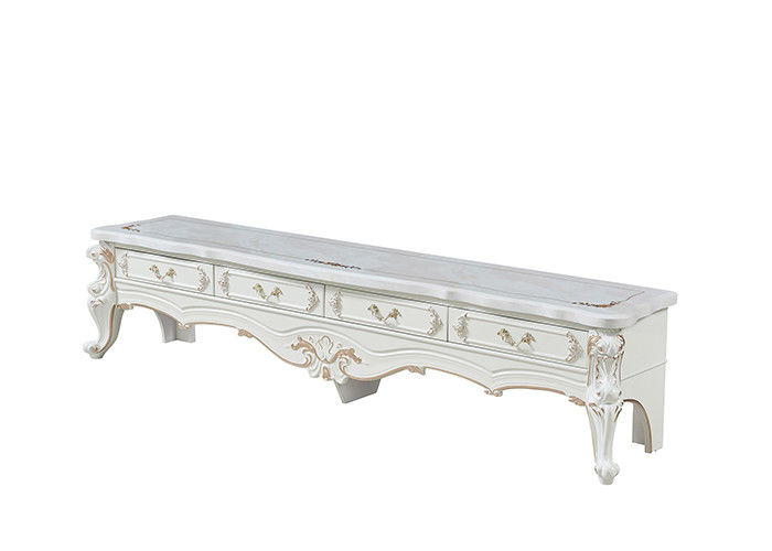 Marble Solid Wood TV Cabinet And Coffee Table Set