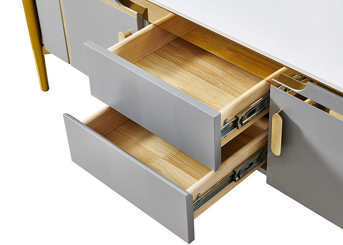 ISO18001 Marble Stone Slab TV Unit Coffee Table Set