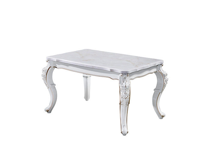 Generous Carving Family Rectangular Marble Dining Table