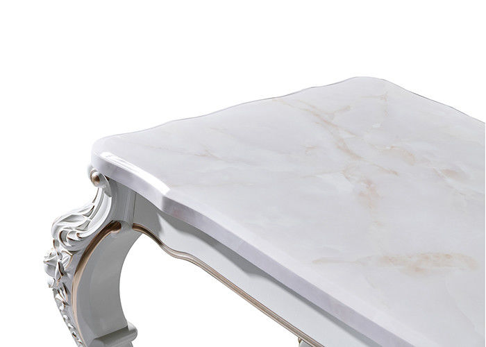 Generous Carving Family Rectangular Marble Dining Table
