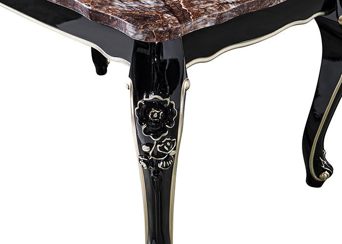 Retro Luxury Ebony Restaurant Rectangle Marble Table