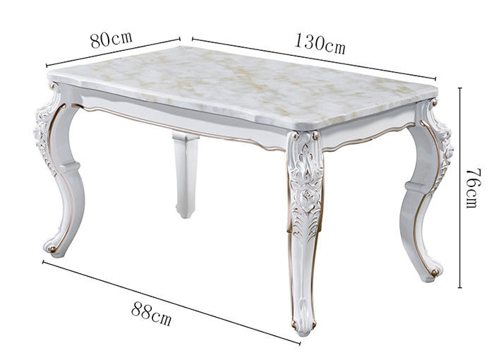 Hotel Rectangular Marble Dining Table , European Solid Marble Dining Table