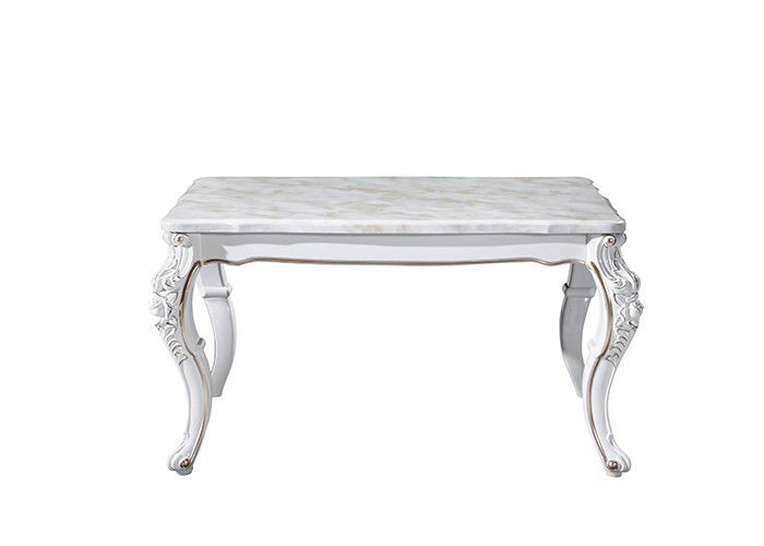 Hotel Rectangular Marble Dining Table , European Solid Marble Dining Table