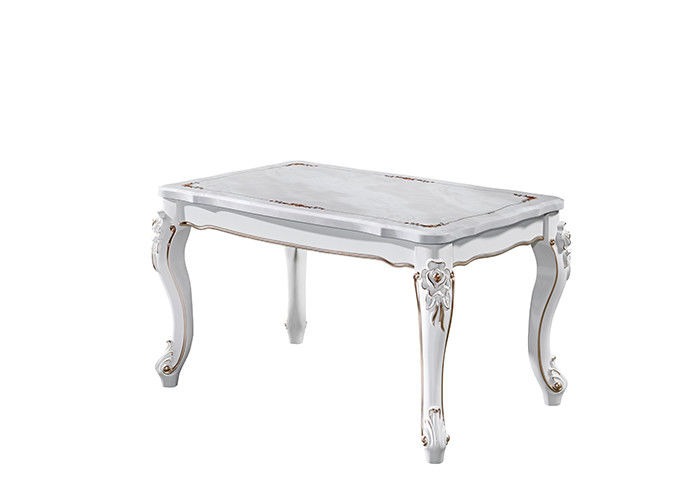 Hotel Pearly White Rectangular Nordic Marble Dining Table