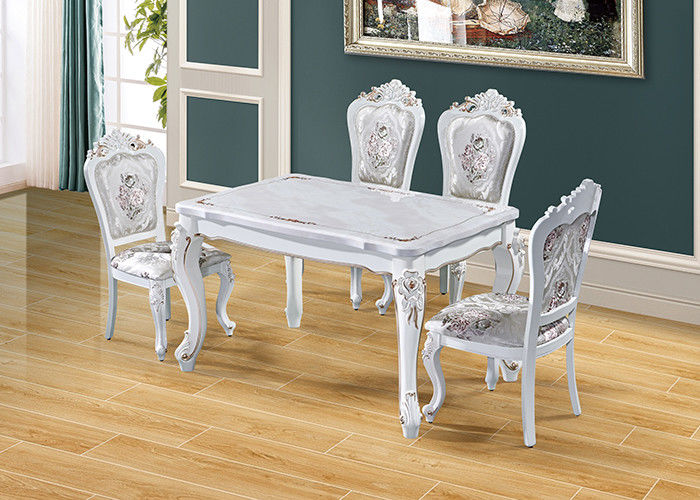 Hotel Pearly White Rectangular Nordic Marble Dining Table