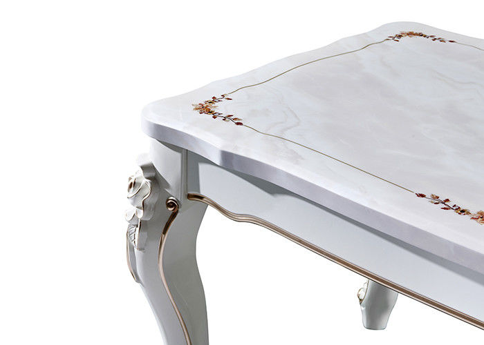 80cmx130cmx75cm White Marble Top Dining Table