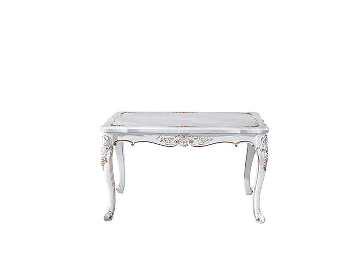 Noble Classical Solid Marble Dining Table , Restaurant Dining Table