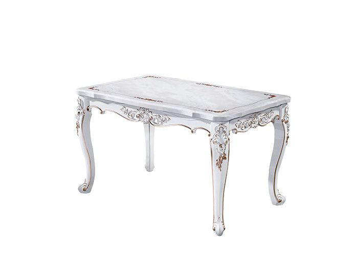 Noble Classical Solid Marble Dining Table , Restaurant Dining Table