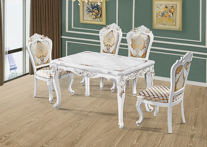 Noble Classical Solid Marble Dining Table , Restaurant Dining Table