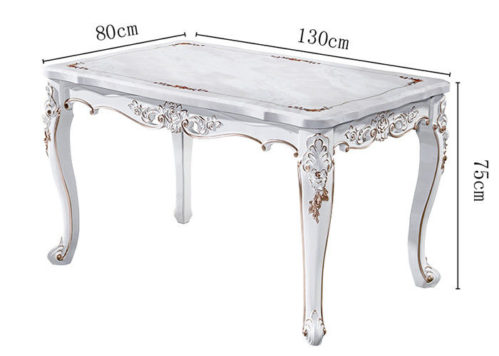 European Retro Paint Rectangular Marble Dining Table