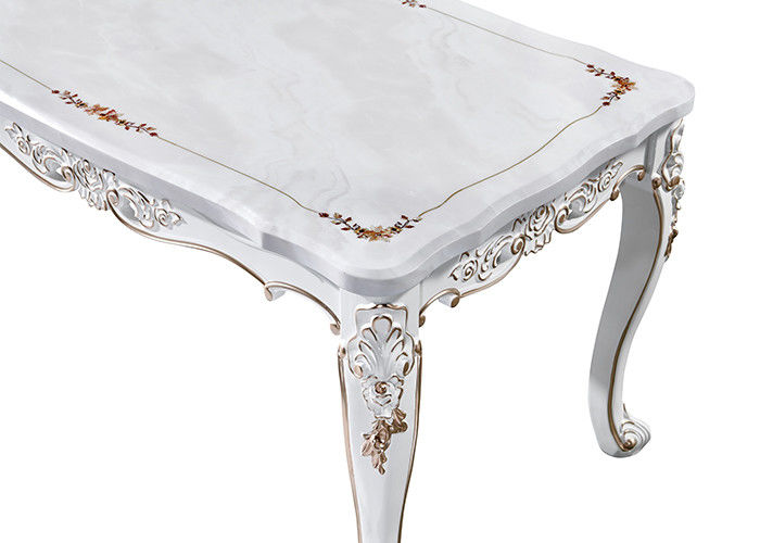 European Retro Paint Rectangular Marble Dining Table