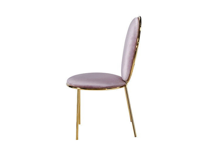 Pink Concise Banquet Leather Padded Dining Chairs